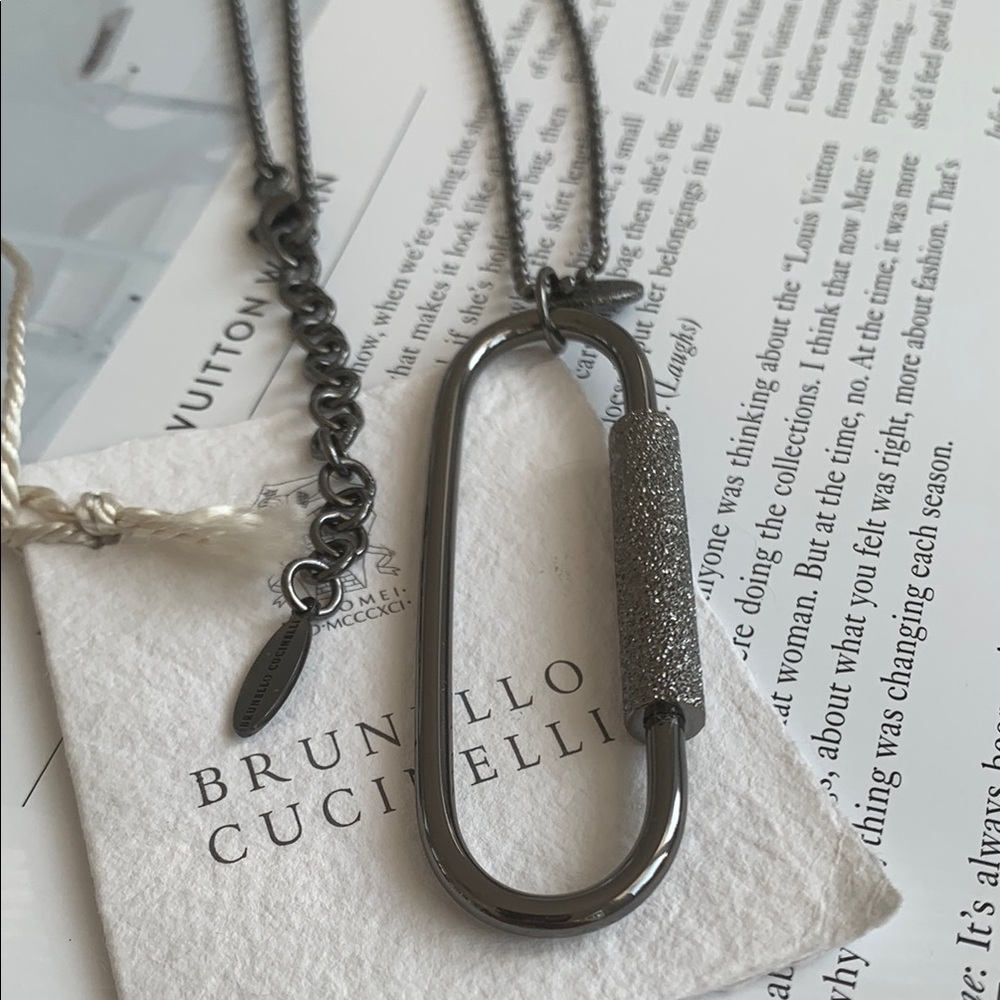 🔥❤️🔥 Brunello Cucinelli Monili Chain Beaded Necklace W/Sparkly Pendant 🔥❤️🔥 - Picture 1 of 13